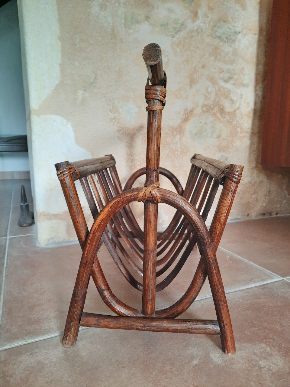 Rattan magazine holders