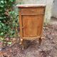 Antique side table in marquetry wood with a marble top – late 11th century