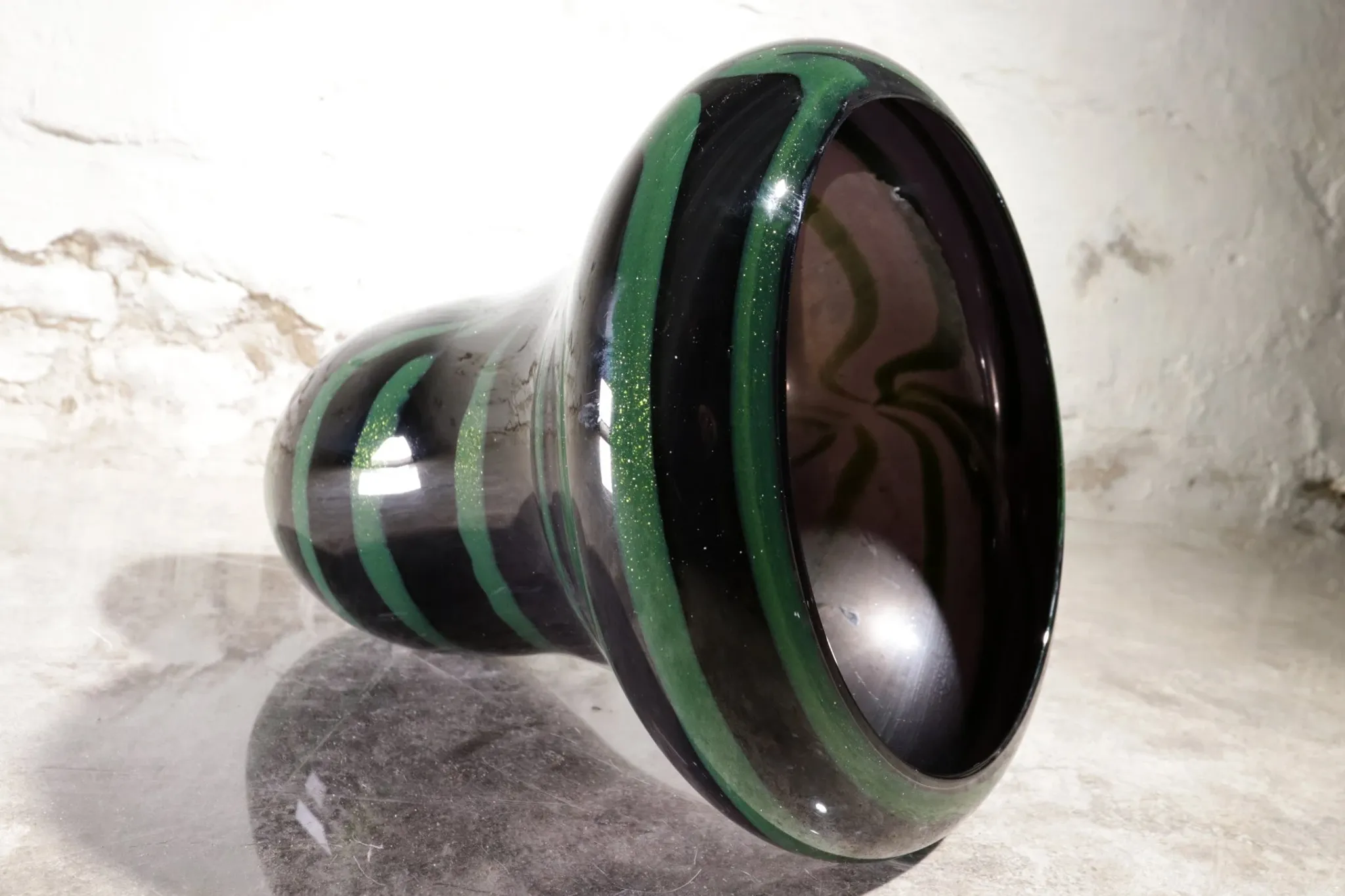 Large dutch design vilma henkelman, unica leerdam art glass vase 1989