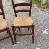 4 Old Straw Chairs