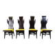 Chaises de salle à manger vintage à haut dossier et flamme par Dante Latorre, 1950