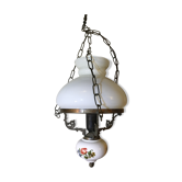Ceramic and opaline hanging lamp