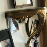 Antique console in wood and stucco