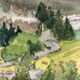 Watercolor mountain landscape signed