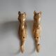 Set of 2 brass horse patères / Vintage coat hanger