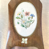 Cadre photo en bois art déco,  en bois intarsia 22,5 cm x 15 cm verre convexe