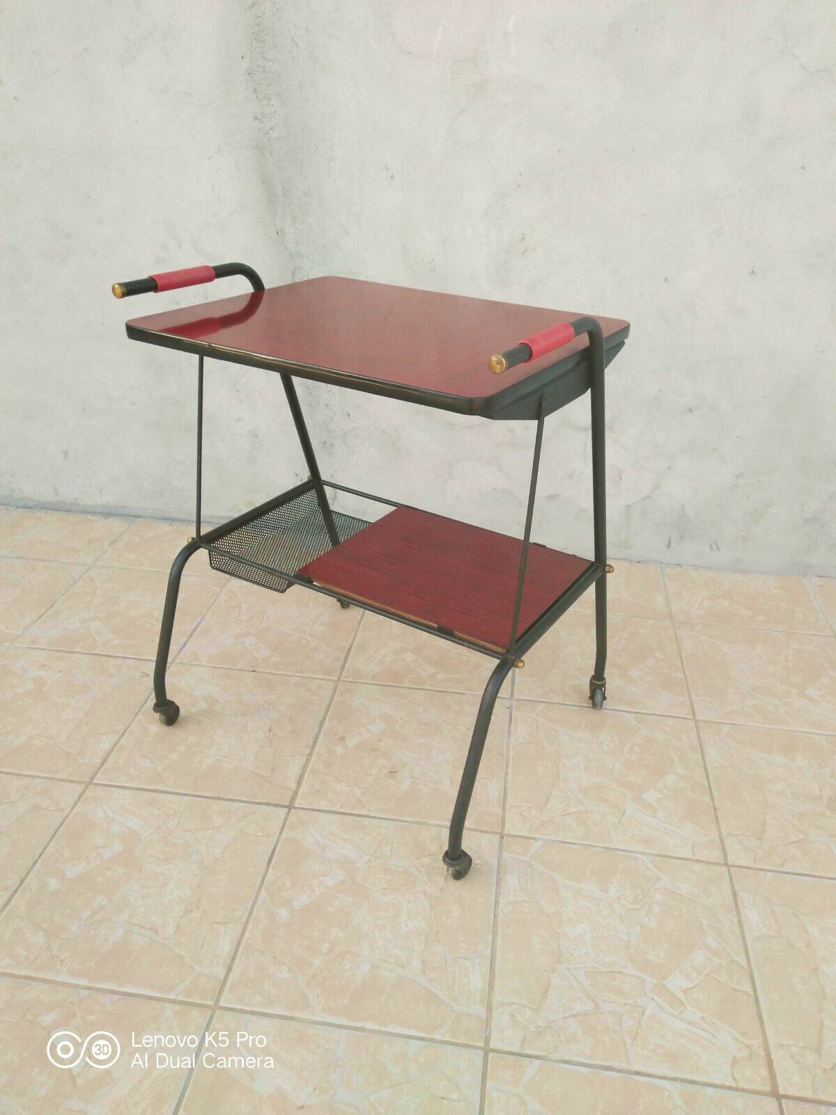 Vintage metal and formica dessert trolley 1950s