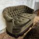 Vintage toad sofa from the 50s-60s in green velvet