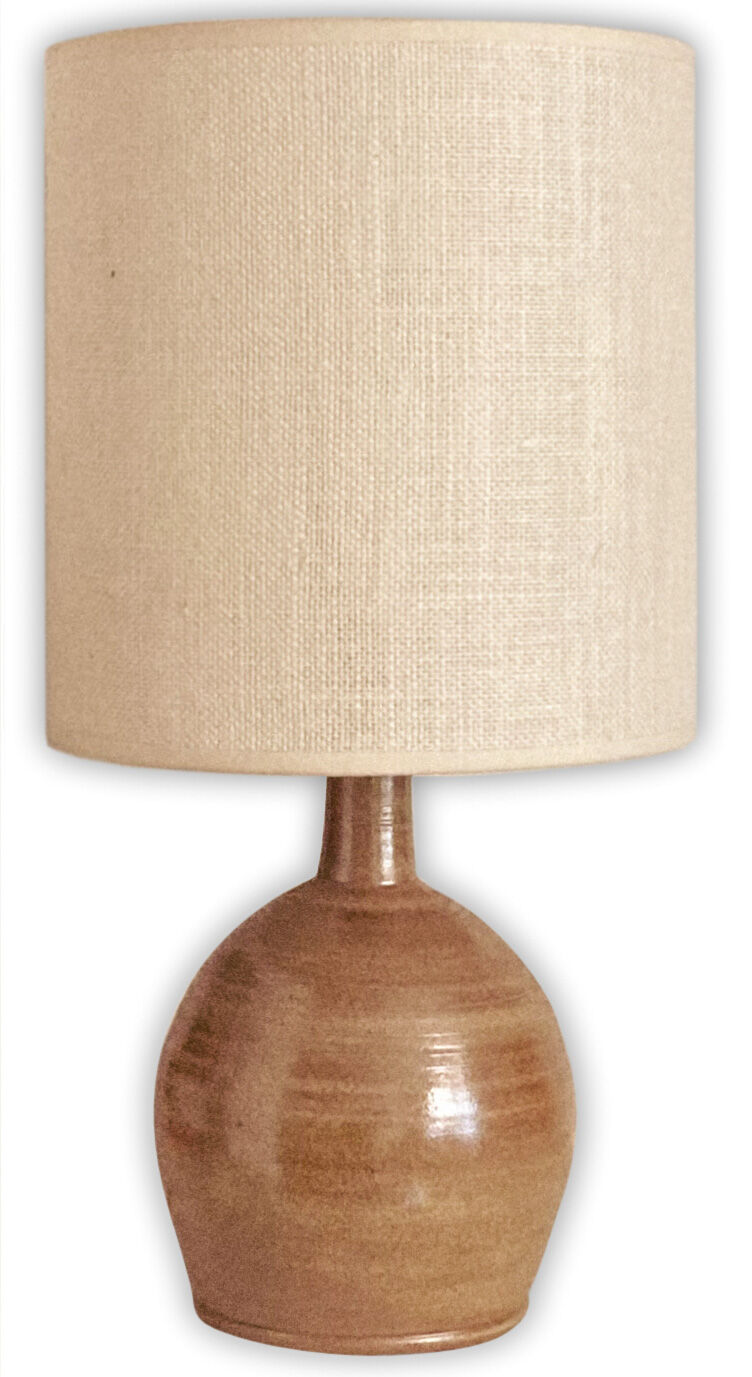 Stoneware and woven jute lamp