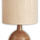 Lampe grès et jute tissée