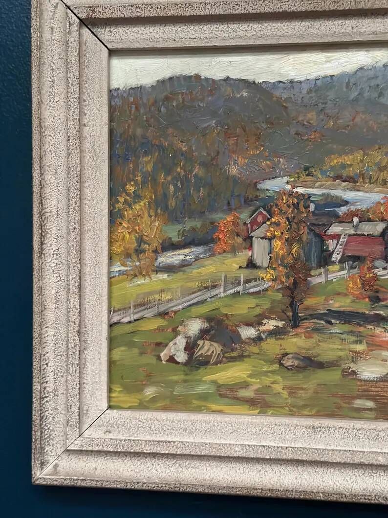 Original Swedish Oil on Panel - "Landscape" by Hundt - Signed - Vintage and Framed - 54 × 45 cm (21.3" × 17.7")