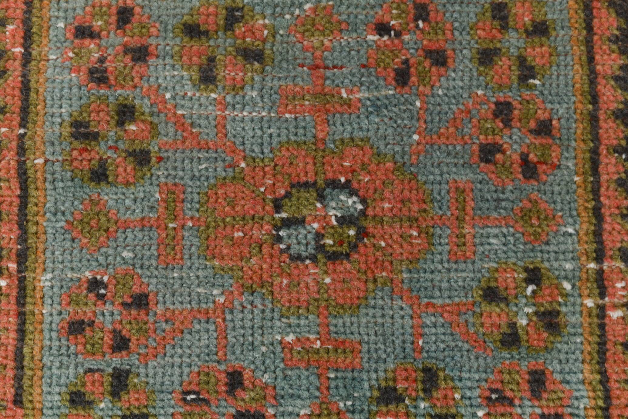 3x11 Vintage Terracotta Oriental Pattern Turkish Runner Rug, 89x342Cm
