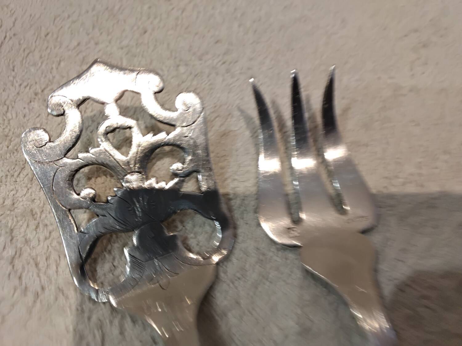 2-piece hors d'oeuvre service, silver-plated metal, Ercuis Trianon goldsmith
