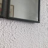 Miroir vintage 1940 triptyque barbier coiffeur bateau mer - 16 x 37 cm