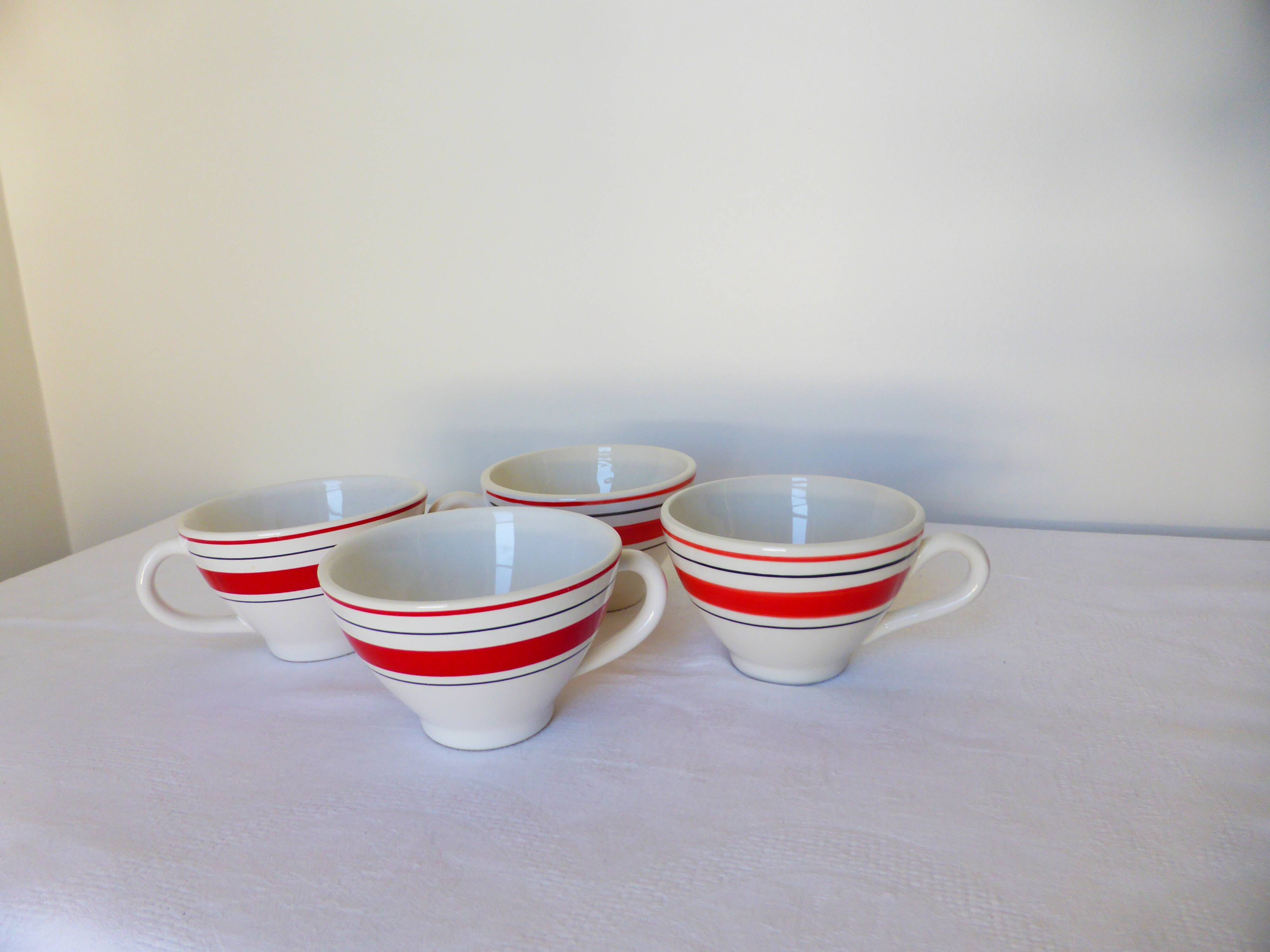 4 bowls of vintage French cider