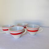 4 bowls of vintage French cider