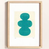 Original abstract painting - Venus - turquoise blue - H209 - signed Eawy