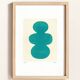 Original abstract painting - Venus - turquoise blue - H209 - signed Eawy