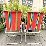 Pair of vintage folding camping chairs