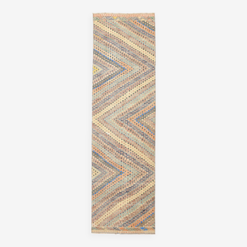 2x8 Scandinavian Kilim Runner Rug, 73x255Cm