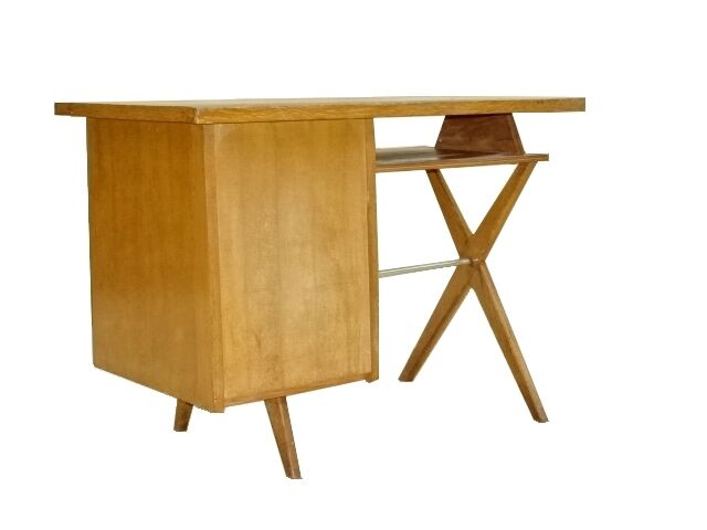 Vintage 1950 crossed  and compass legs desk