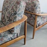 Set of 2 floral print lounge chairs by Carl Straub for Goldfeder 1960s