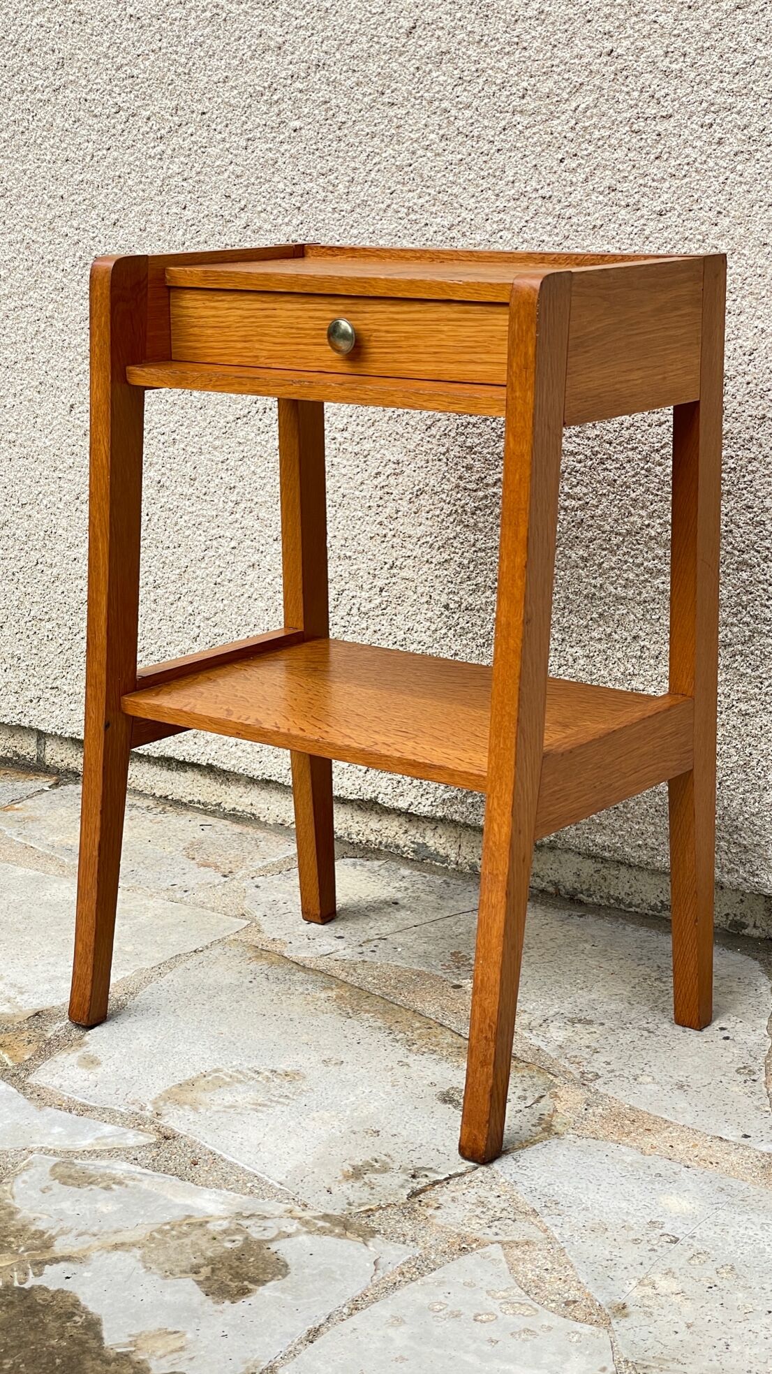 vintage geometric bedside cabinet