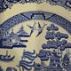 Hollow plate Creil and Montereau blue Japonese Pagoda model