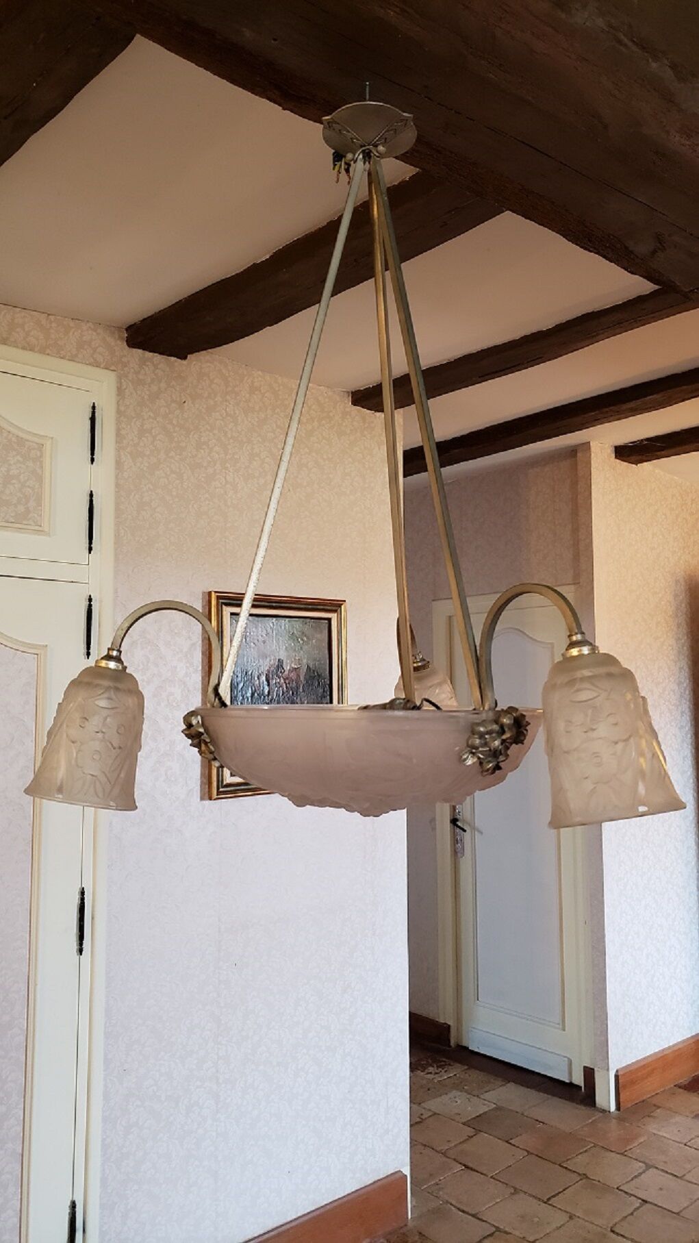 Art deco suspension molded glass