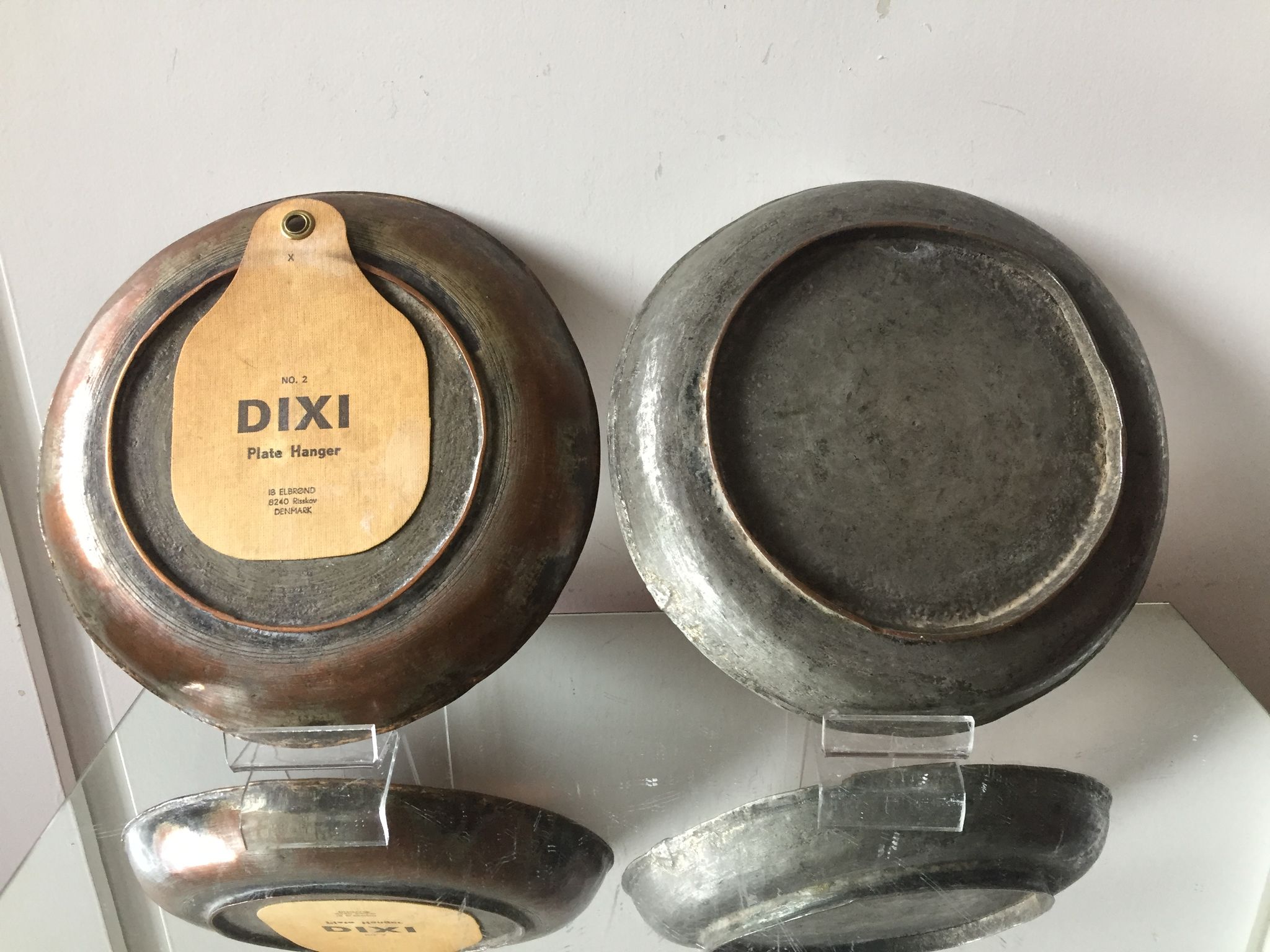 2 ottoman antique  plates bowls copper tin coated