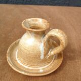 Glazed stoneware candle holder