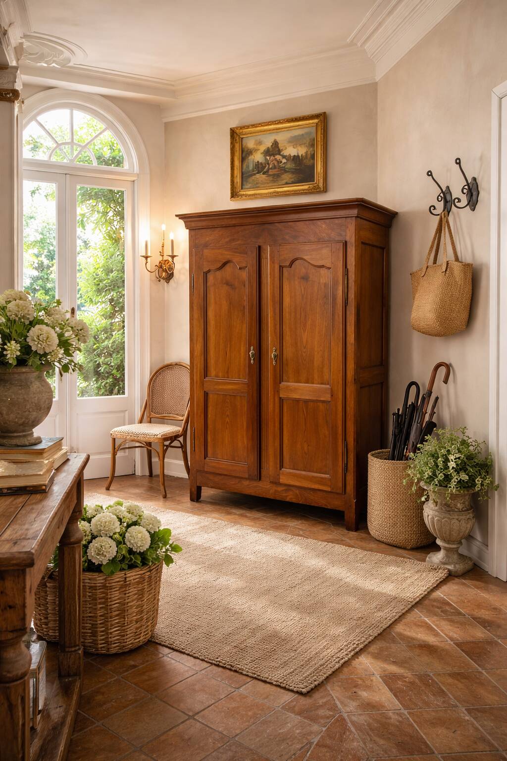 Antique walnut wardrobe – 19th century