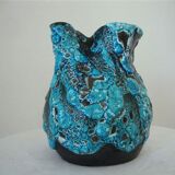 Vase pitcher fat lava turquoise
