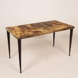 Rectangular parchment low coffee table by Aldo Tura 1950