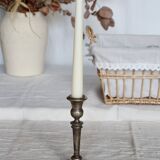 Antique silver-plated candlestick – Beaded decoration