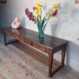 Monastery table, community table, 19th-century solid walnut console.