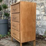 Chiffonnier pieds compas bois brut 1950