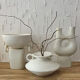 Vase forme organique en tadelakt blanc