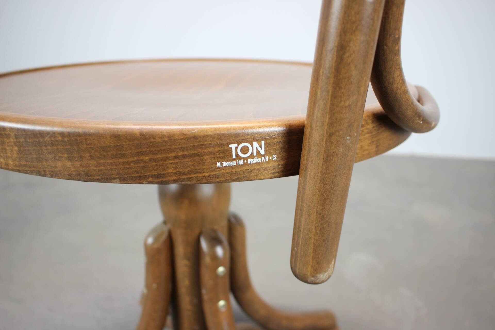 1993 ton czechoslovakia bentwood swivel armchair in the thonet tradition