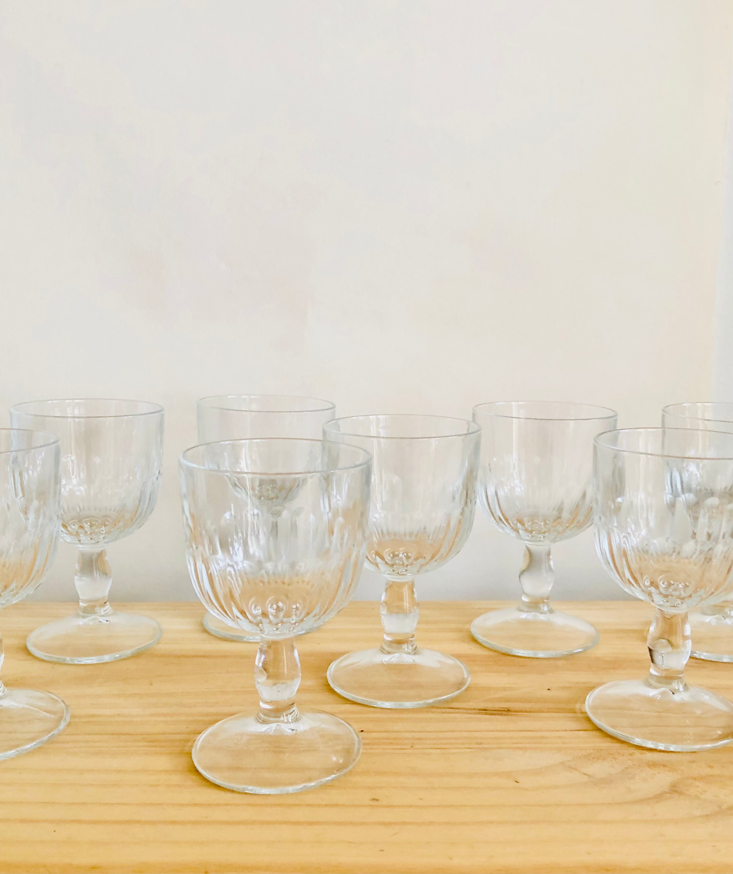 Set of 8 vintage walking glasses Bormioli, Italy