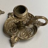 Cellar rat candlesticks (pair) in vintage bronze, re-edition from the 80s