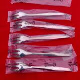 Christofle 6 silver metal forks model orly design lino sabattini