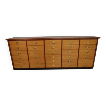 Vintage shop display cabinet with 30 drawers