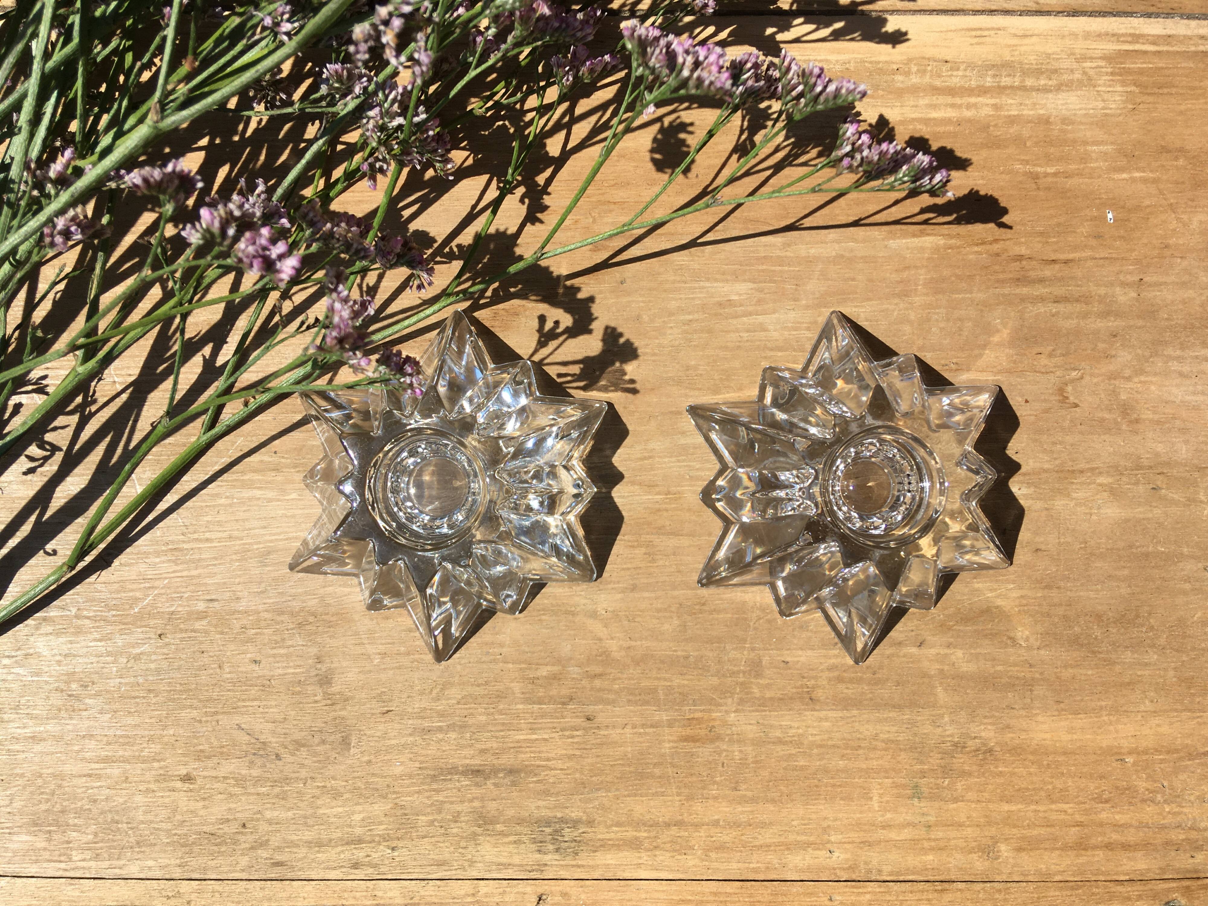 Pair of star candlesticks