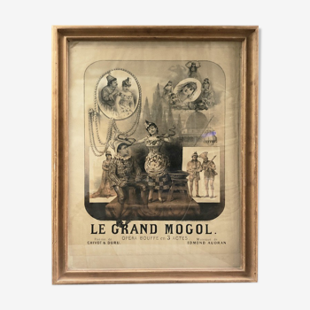 Affiche originale XIXème "Le grand mogol"