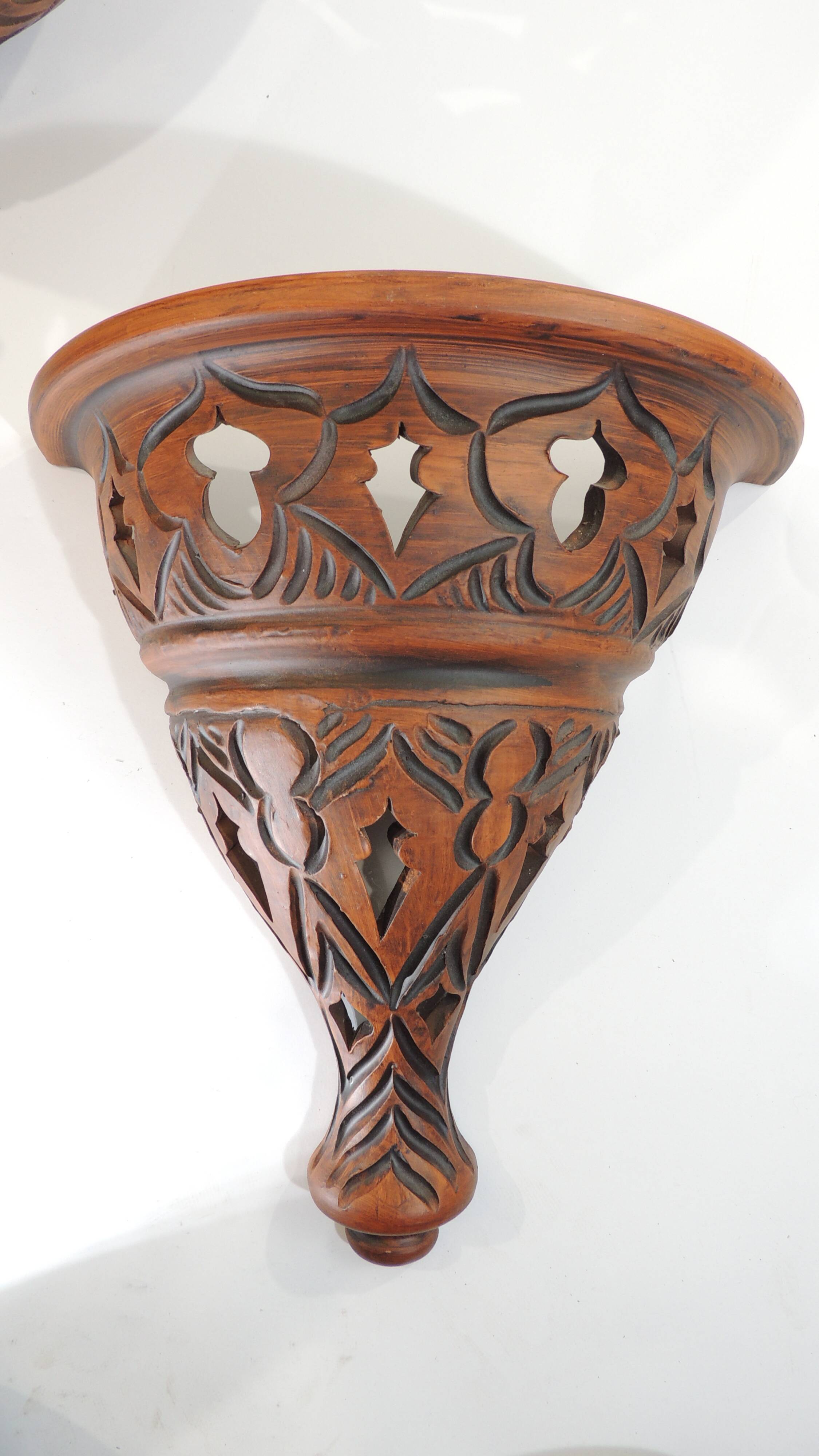 Suspension and pair of terracotta/vintage wall lights