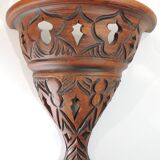 Suspension and pair of terracotta/vintage wall lights