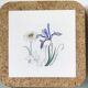 Pair of vintage botanical trivets in ceramic and cork – Yes