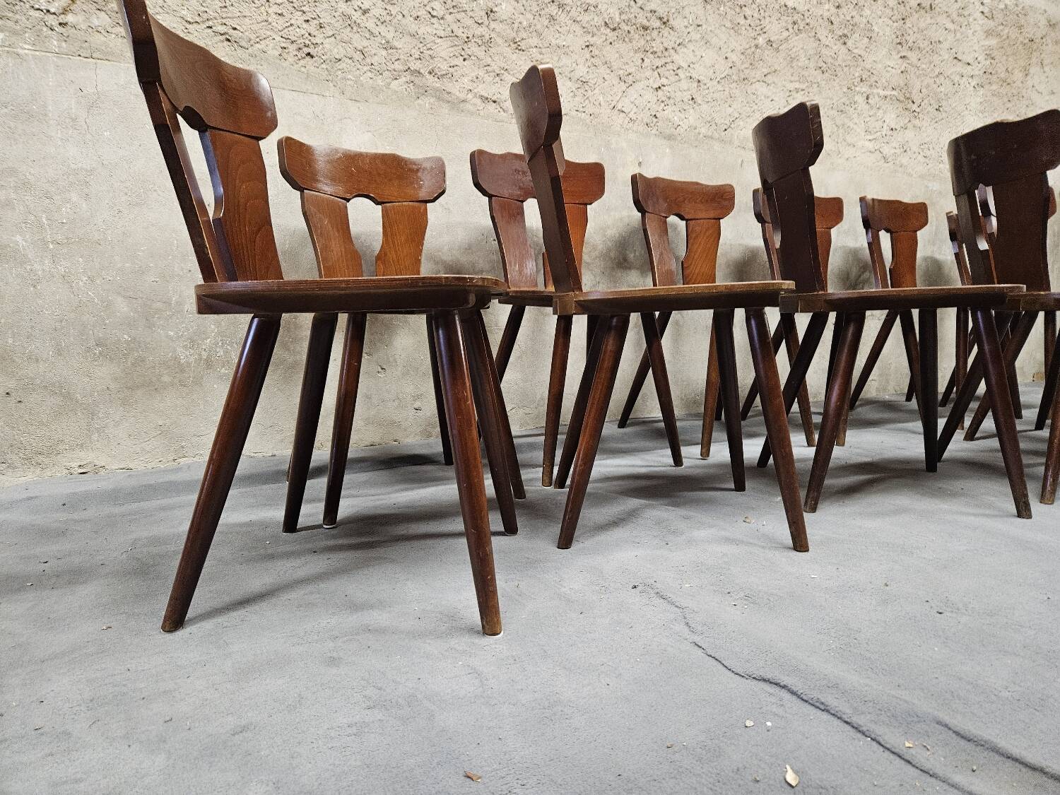 Set of 12 vintage bistro chairs 1960