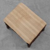 Baroque 19th century oak stool in Louis XV style, France